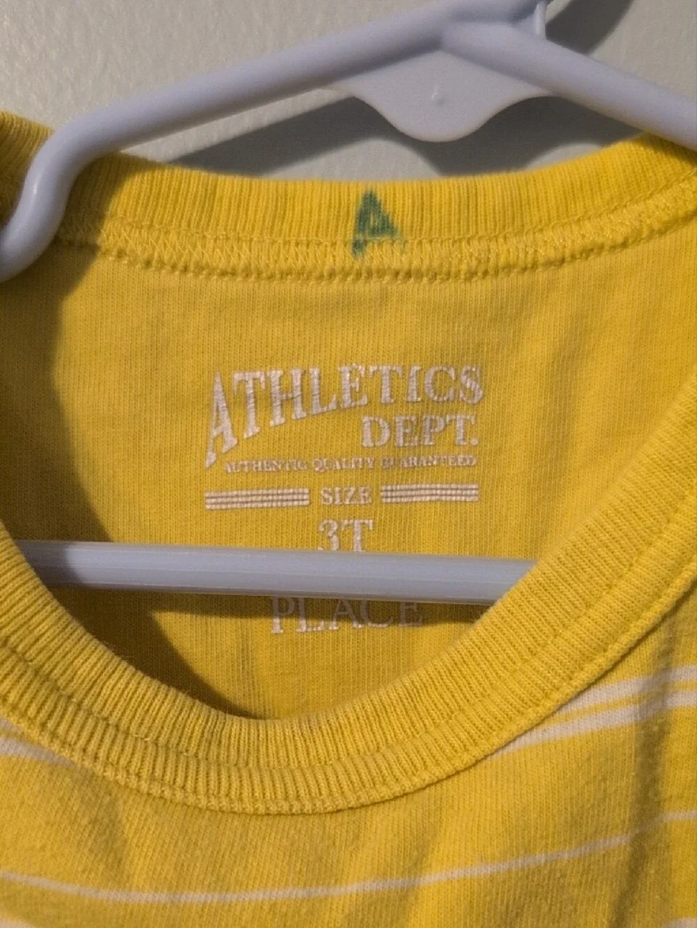 The Children's Place Yellow & White Striped Short Sleeve Tee